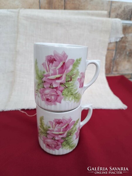 Rare Zsolnay porcelain skirted Zsolnay pink fern cup mug nostalgia heirloom grandmother