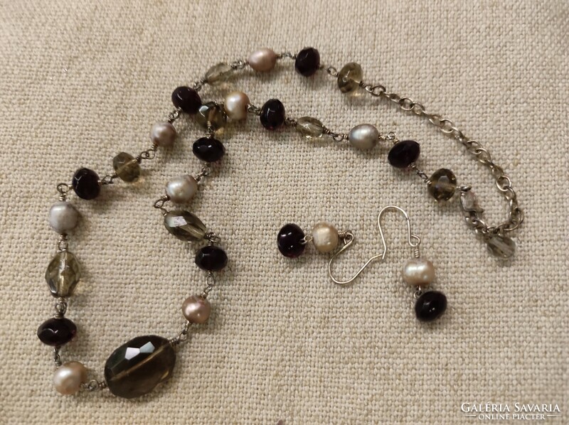 Silver necklace - necklace with earrings (silpada)