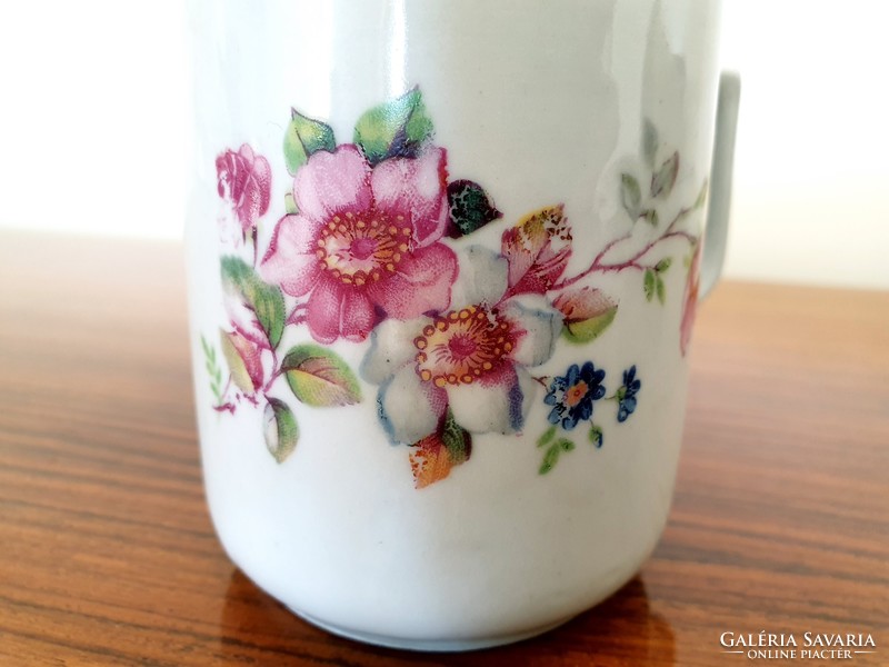 Old zsolnay porcelain floral mug with tea cup