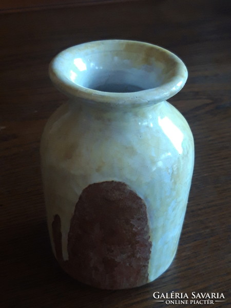 "AM" - jelzésű régi, egyedi kerámia váza - 11 cm