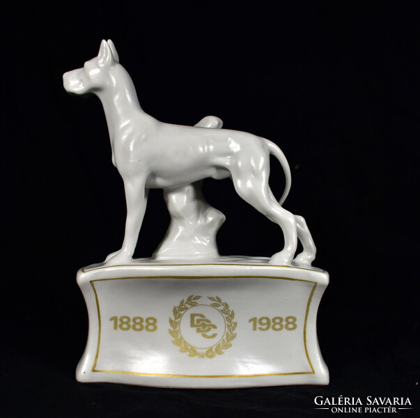 Hollóháza Great Dane ... Extremely rare dog competition prize (?) Porcelain statue