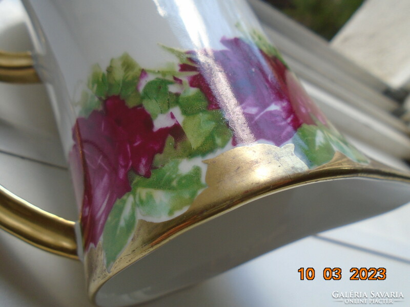 Spectacular rose-patterned, opulently gilded, hand-numbered art nouveau spout