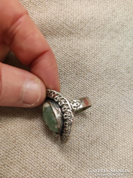 Israeli silver ring with Roman glass