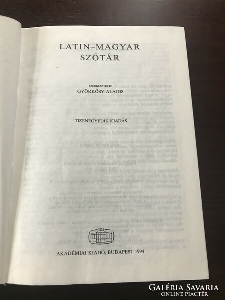 Györkösy alajos: Latin-Hungarian dictionary
