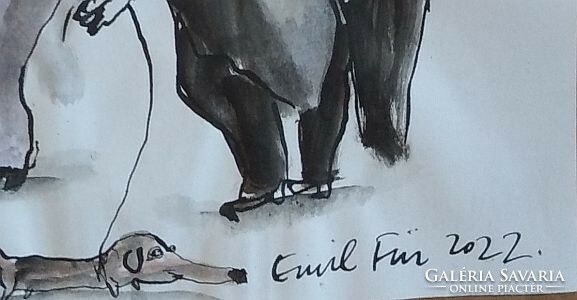 Für emil: I live in a time of change, but the diagnosis of various ailments is disturbing - watercolor