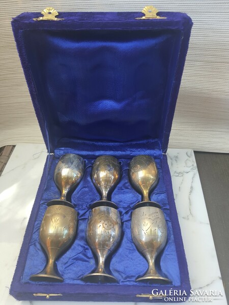 Antique cups 6 pcs. Silver colored