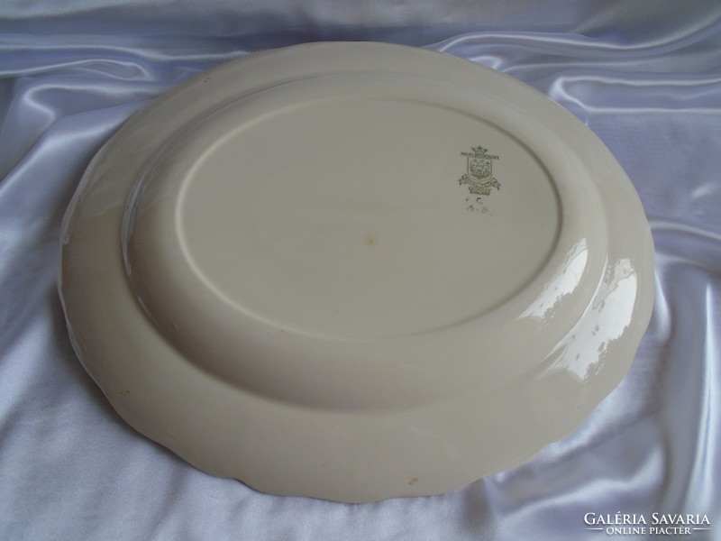 Hatalmas, antik, angol fajansz  tányér   40.5x34 cm.