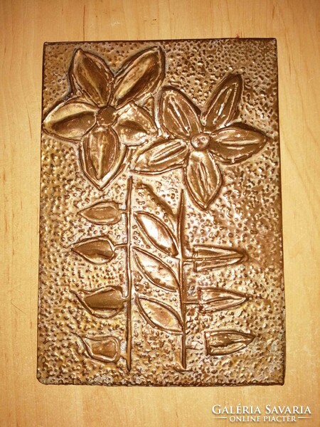 Flower pattern copper wall picture 15*21 cm (z)