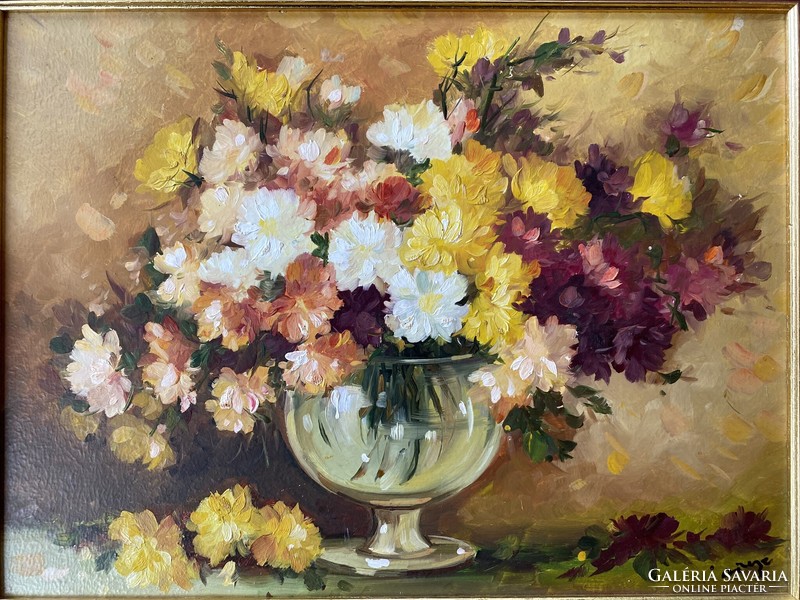 Czinege flower still life - oil painting