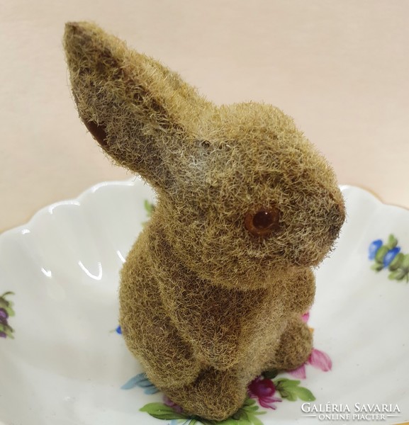 Easter bunny, plastic, flocked fur