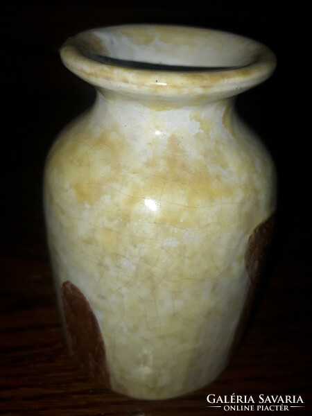 "AM" - jelzésű régi, egyedi kerámia váza - 11 cm