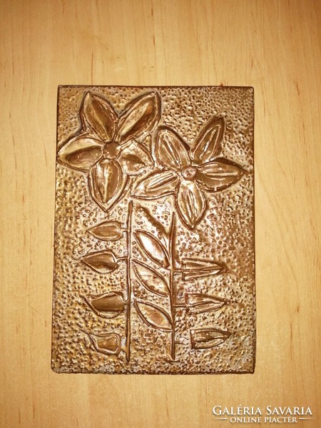 Flower pattern copper wall picture 15*21 cm (z)