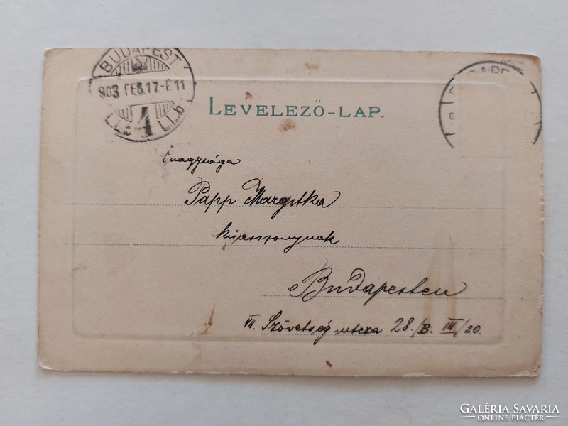 Régi képeslap 1903 levelezőlap