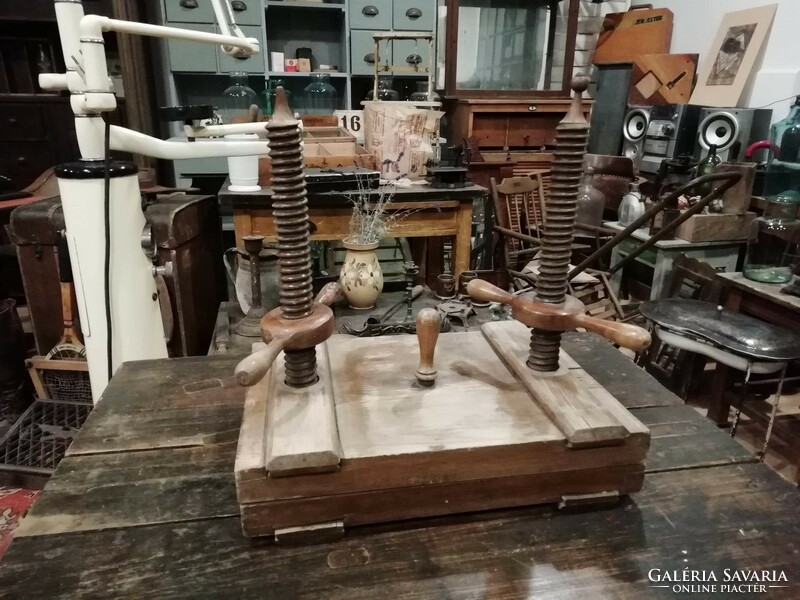 Book press, late 19th century wooden book press, printing tool hardwood, working piece