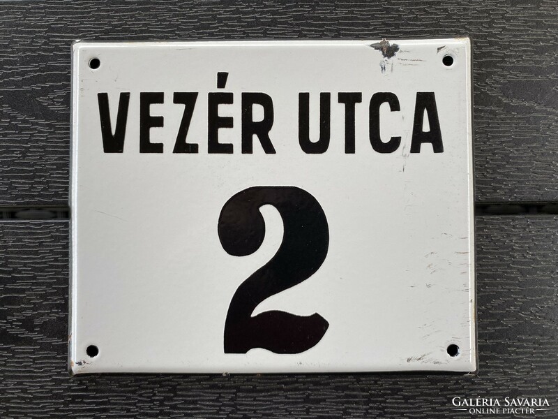 Vezér utca 2 - house number plate (enamel plate, enamel plate)