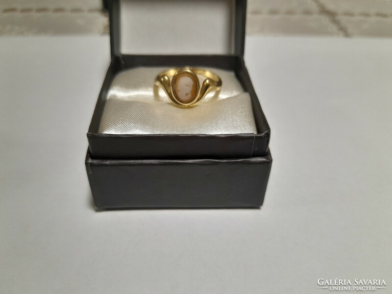 1,-Ft 14K női camea arany gyűrű
