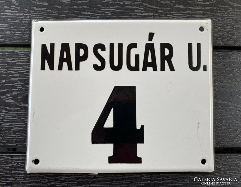 Napsúgár u. 4 - House number plate (enamel plate, enamel plate)