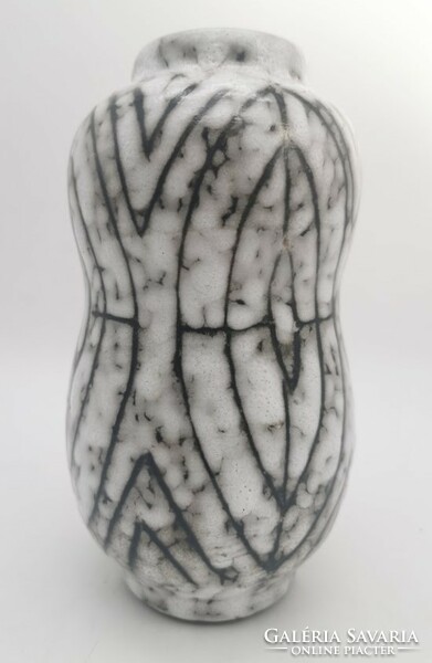 Retro vase from Hódmezővásárhely, Hungarian applied art ceramics, 20 cm
