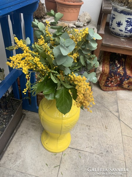 Huge sun-yellow floor vase vase