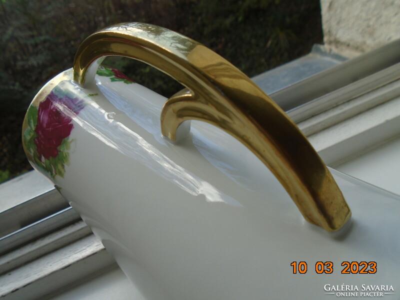 Spectacular rose-patterned, opulently gilded, hand-numbered art nouveau spout