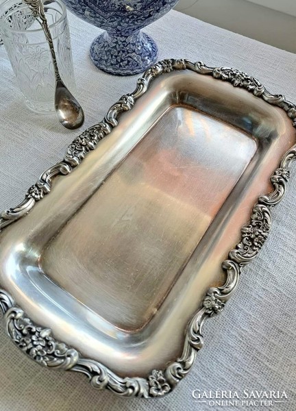 Lancaster rose, poole silver-plated, exceptionally beautiful, large-sized tray