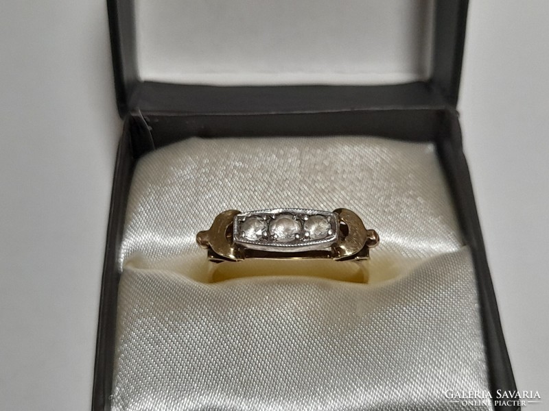 1,-Ft Gyönyörű antik art deco 14K női arany gyűrű