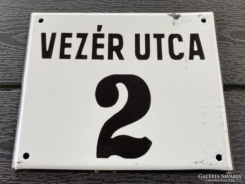 Vezér utca 2 - house number plate (enamel plate, enamel plate)