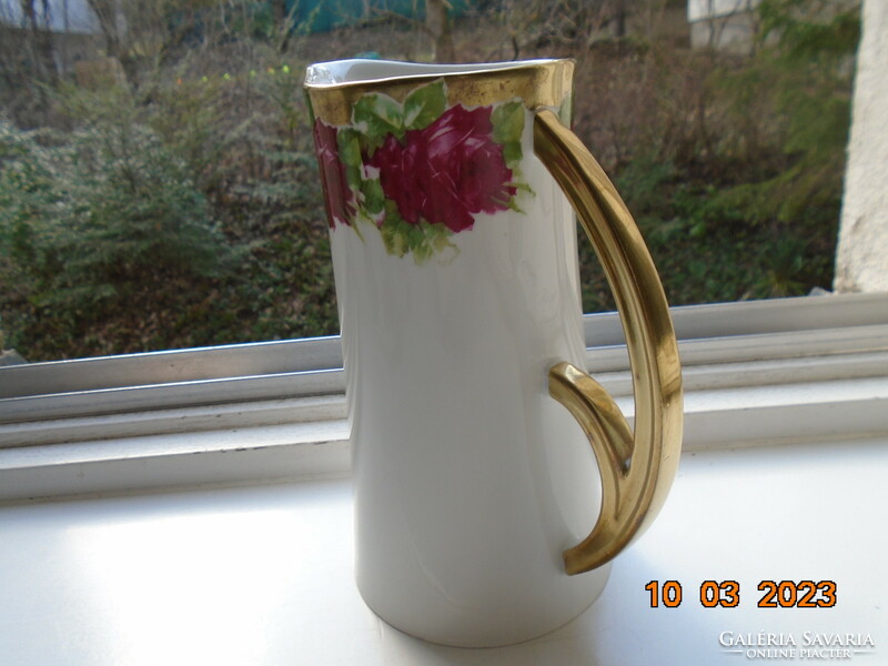Spectacular rose-patterned, opulently gilded, hand-numbered art nouveau spout