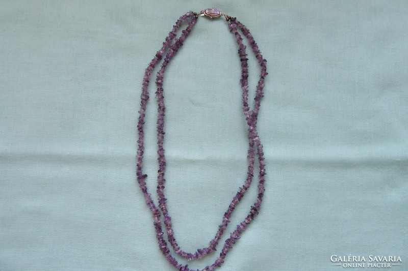 Amethyst double row necklace