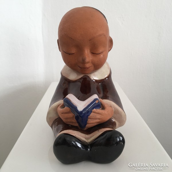 Walter bosse, Vienna, bookend, monk, Austrian ceramics