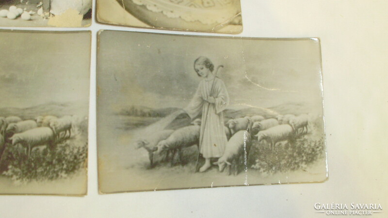 Négy darab régi húsvéti képeslap - együtt - fekete-fehér, írott