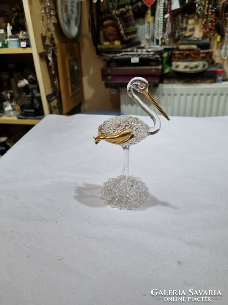 Industrial glass bird figure