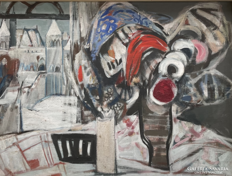 Balogh Ervin (1925-2019) Kèpcsarnokos festménye