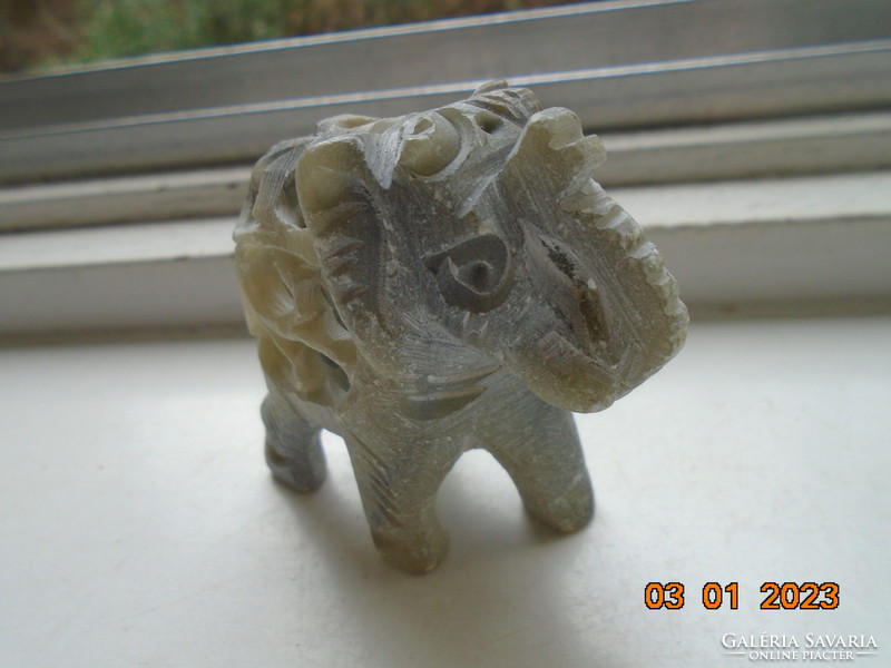 Indian hand carved stone small elephant in the big elephant