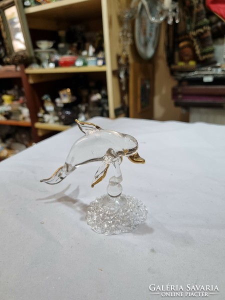 Industrial art glass dolphin figure