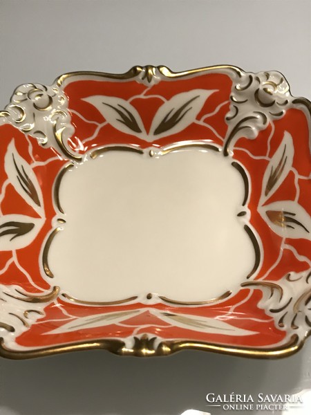 Al-ka kunst bavaria hand-painted porcelain bowl, 17x17 cm