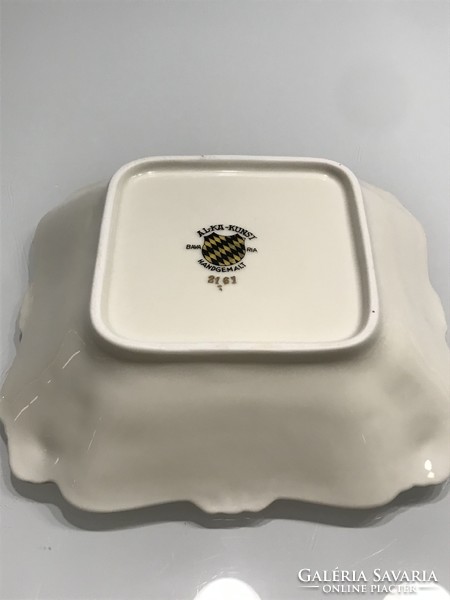 Al-ka kunst bavaria hand-painted porcelain bowl, 17x17 cm