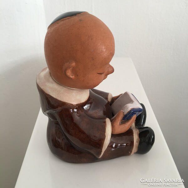 Walter bosse, Vienna, bookend, monk, Austrian ceramics