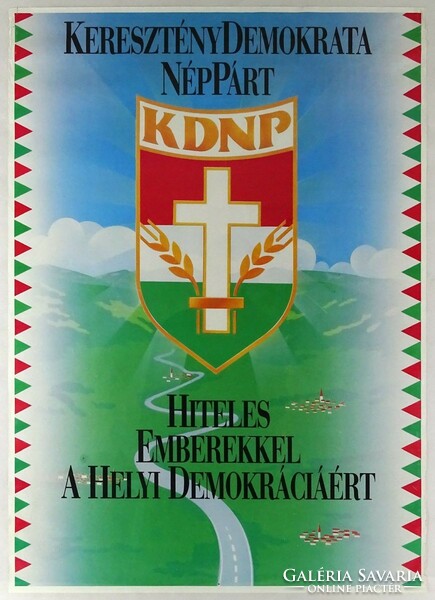 1M173 Christian Democratic People's Party kdnp large retro poster 1990