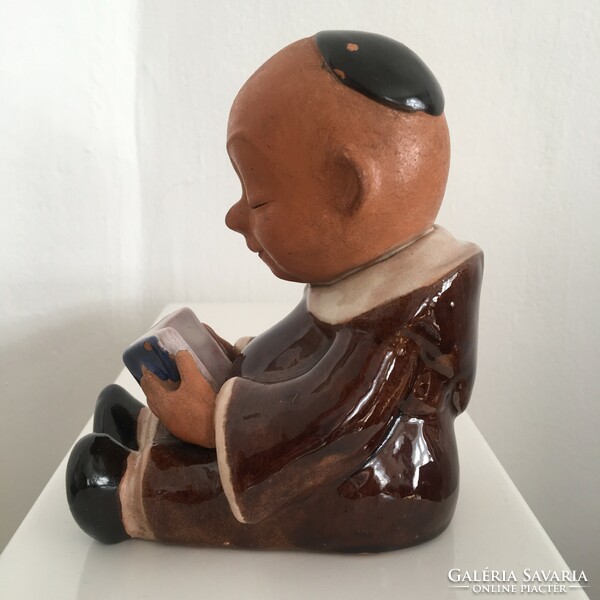 Walter bosse, Vienna, bookend, monk, Austrian ceramics