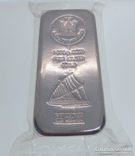 5DBBefektetési Ezüst 999.9%1000g Argor svájci színítésű ezüst Fiji szigeteki 2.50 Dollár névértékkel