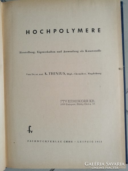 Thinius: Hochpolymere