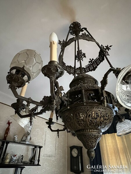 Bronze salon chandelier to be renovated