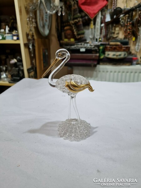 Industrial glass bird figure