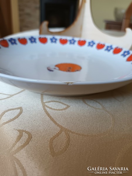 Hollóházi rare hedgehog tale children's flat plate