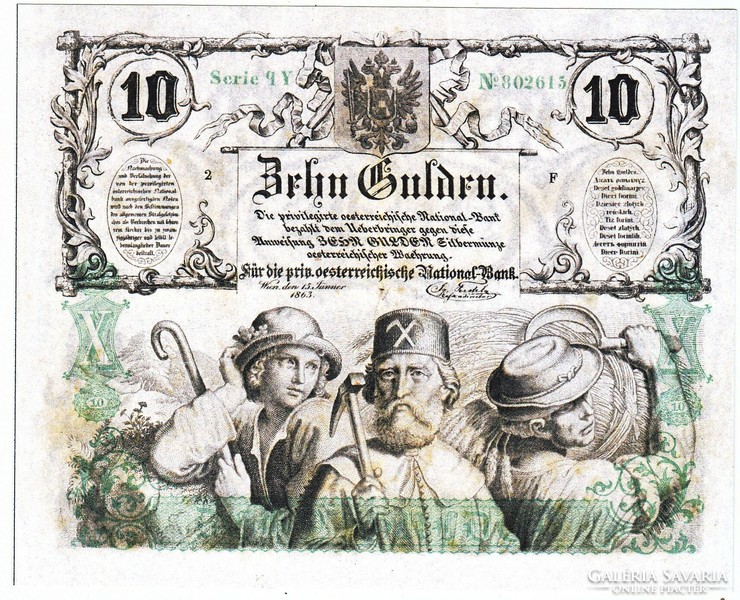 Austria 10 Austro-Hungarian gulden1863 replica unc