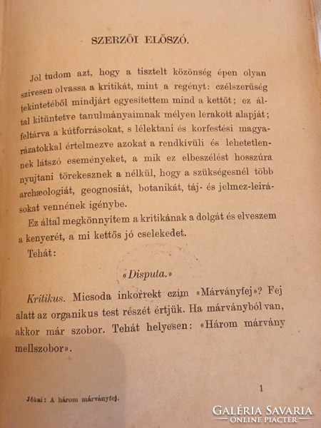 Jókai Mór/A Három Márványfej.73. Kötet.Aranyozott lapélekkel,Félbőr Gottermayer kötés,1897. 356 olda