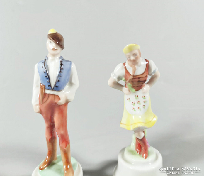 HERENDI, FIATAL PÁR NÉPVISELETBEN, FOLKLÓR, KÉZZEL FESTETT PORCELÁN FIGURÁK, HIBÁTLAN ! (J014)