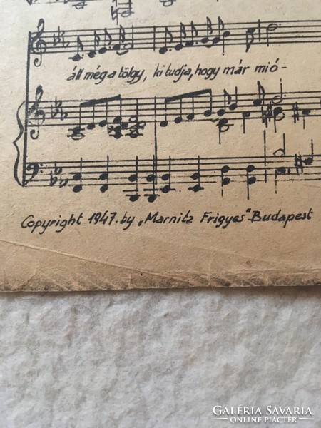 Antique sheet music!/1947/ The old oak! Poem by György Lóránd, music by Ákos Holéczy. Marnitz music publisher!