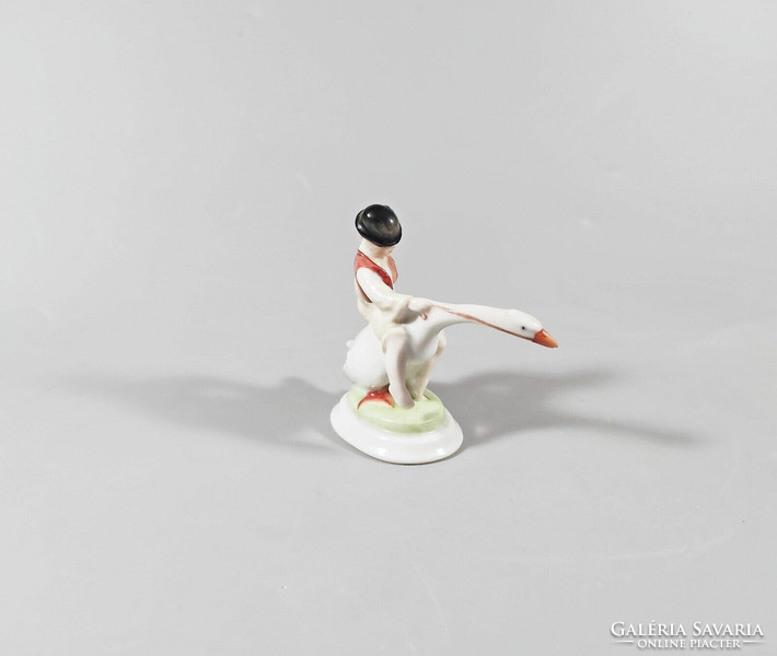 Herend, Matyi ludas, hand-painted miniature porcelain figure, perfect! (J020)